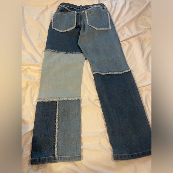 Patchwork Jeans Slightly Flare with Fringe - Picture 6 of 8